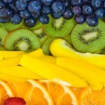 Photo of a rainbow of colourful foods